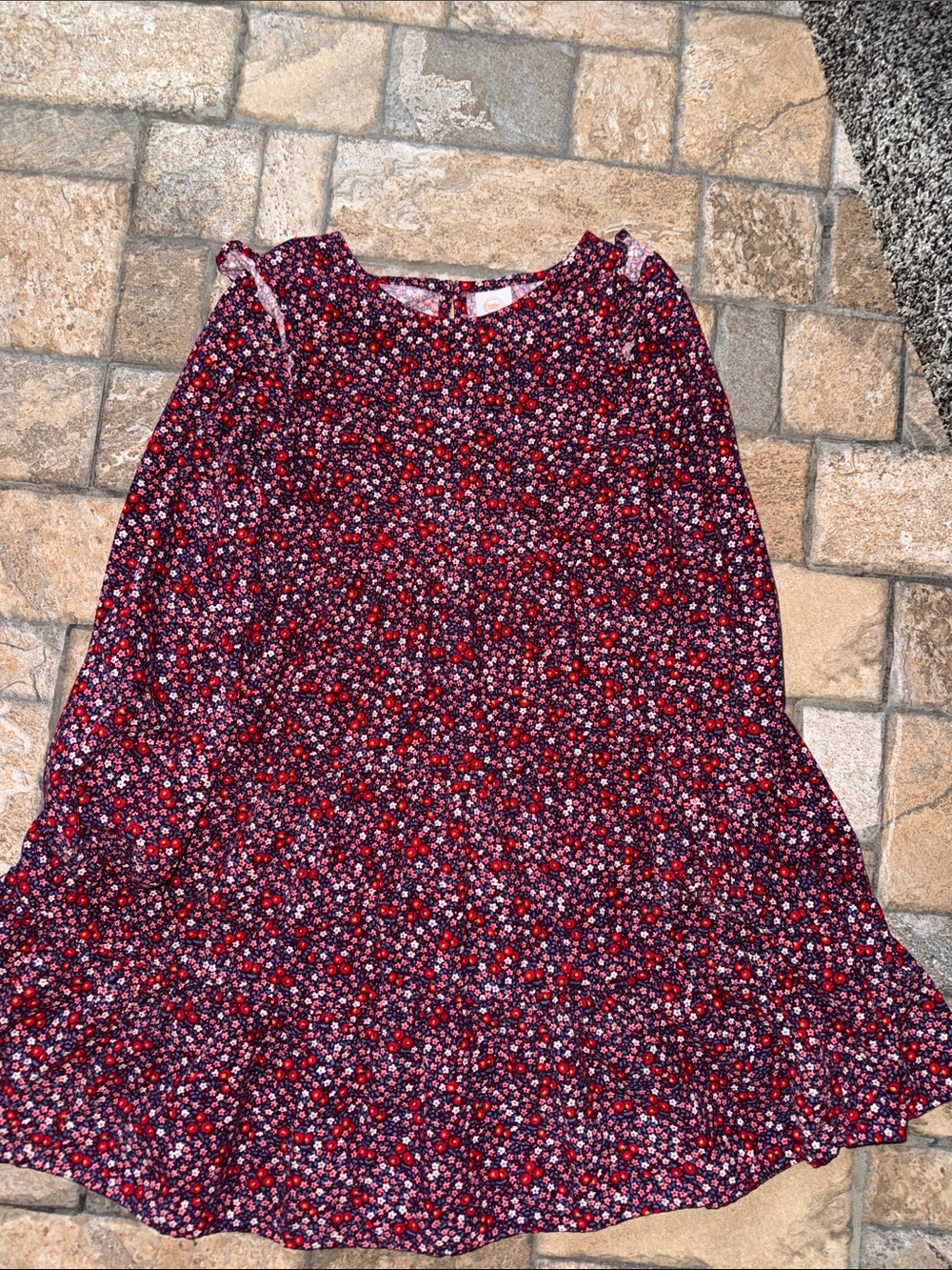 wonder nation Red Floral Swing Dress for Girls